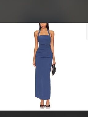 Lioness Blue Halter Maxi Gown
